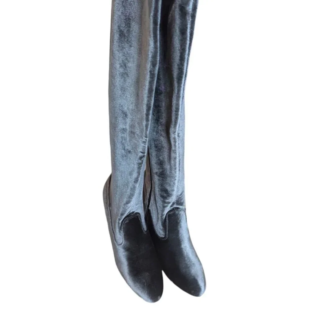 JustFab Gray Over the Knee Boots